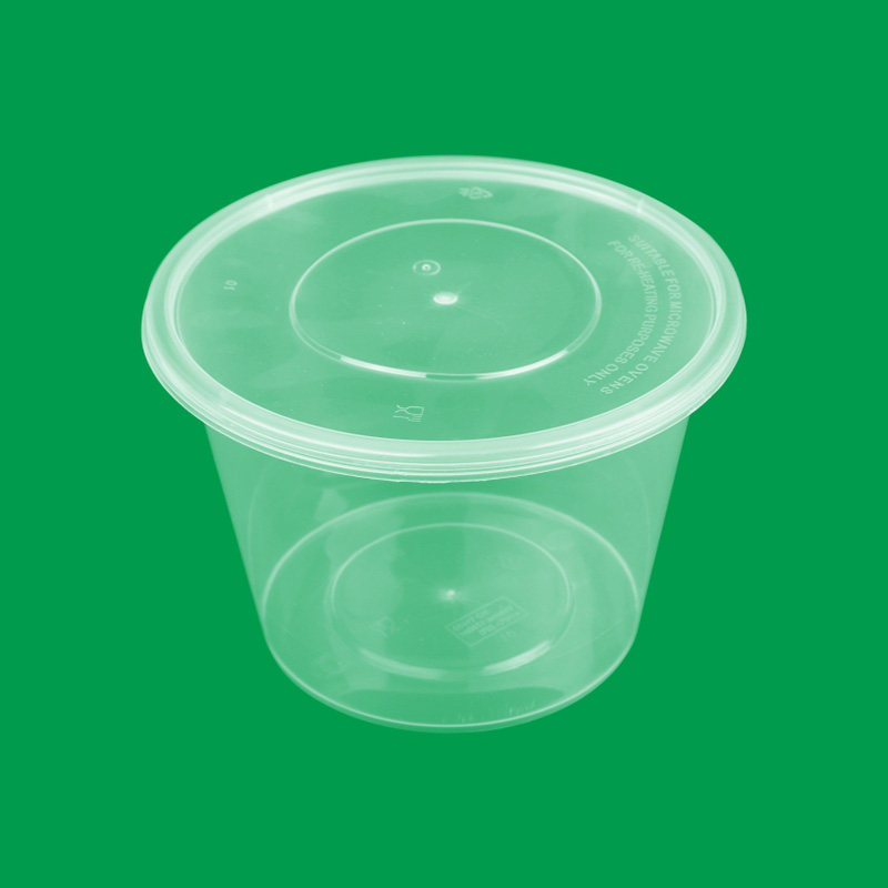 Disposable Plastic Clear Round Bowl with Lid