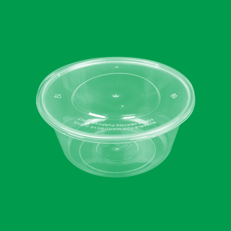 Disposable Plastic Clear Round Bowl with Lid